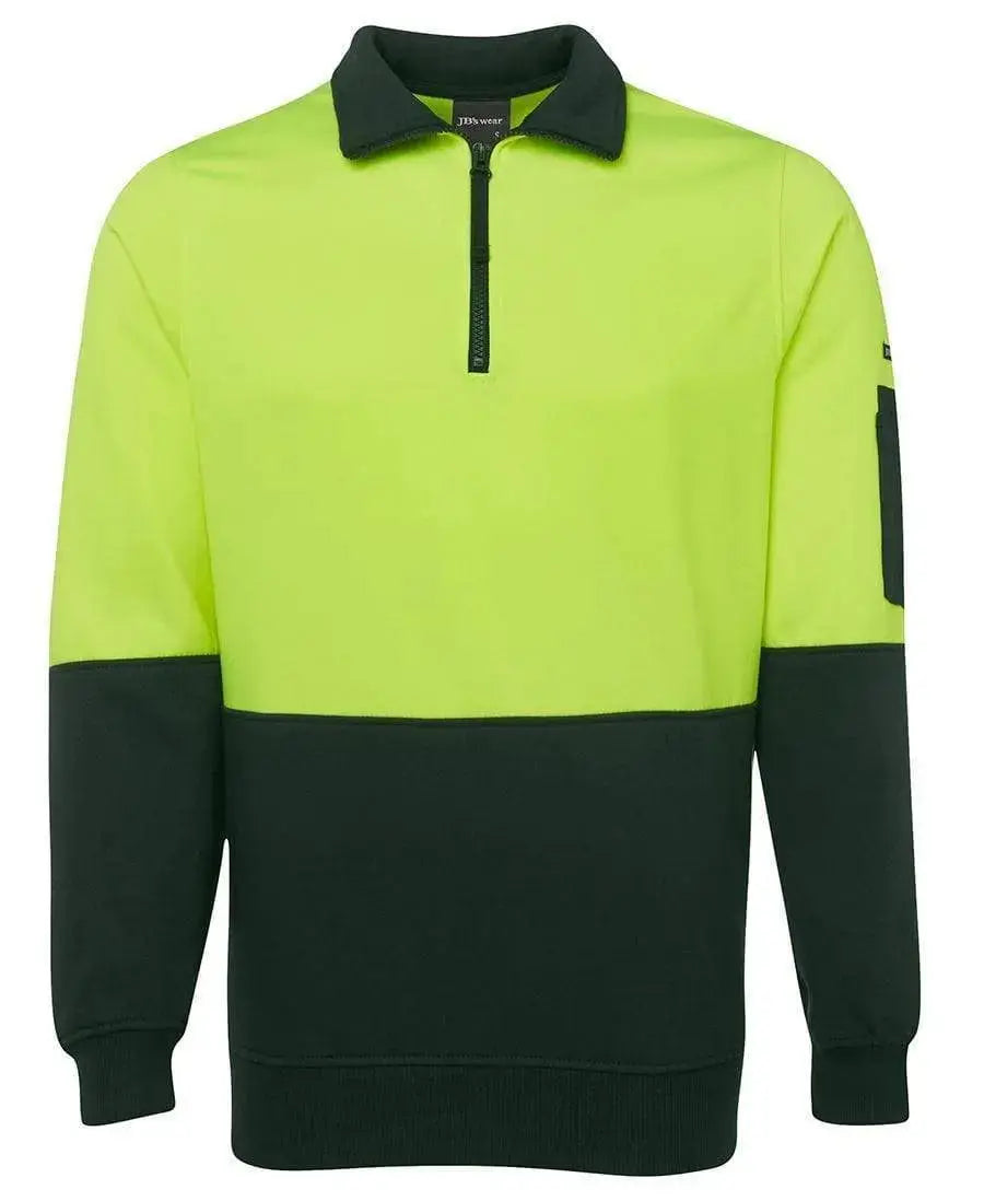 JB'S Hi-Vis 1/2 Zip Fleecy Sweatshirt 6HVFH Metro Workwear.