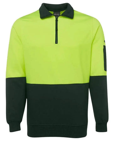JB'S Hi-Vis 1/2 Zip Fleecy Sweatshirt 6HVFH Metro Workwear.