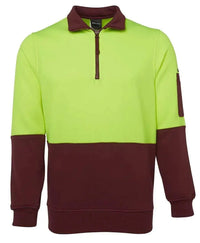 JB'S Hi-Vis 1/2 Zip Fleecy Sweatshirt 6HVFH Metro Workwear.