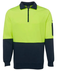 JB'S Hi-Vis 1/2 Zip Fleecy Sweatshirt 6HVFH Metro Workwear.