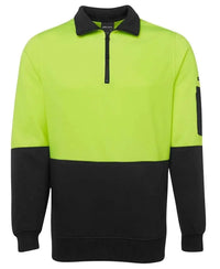 JB'S Hi-Vis 1/2 Zip Fleecy Sweatshirt 6HVFH Metro Workwear.