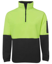 Jb's Wear Work Wear Lime/Black / S JB'S Hi-Vis 1/2 Zip Polar Fleece Sweat 6HVPF