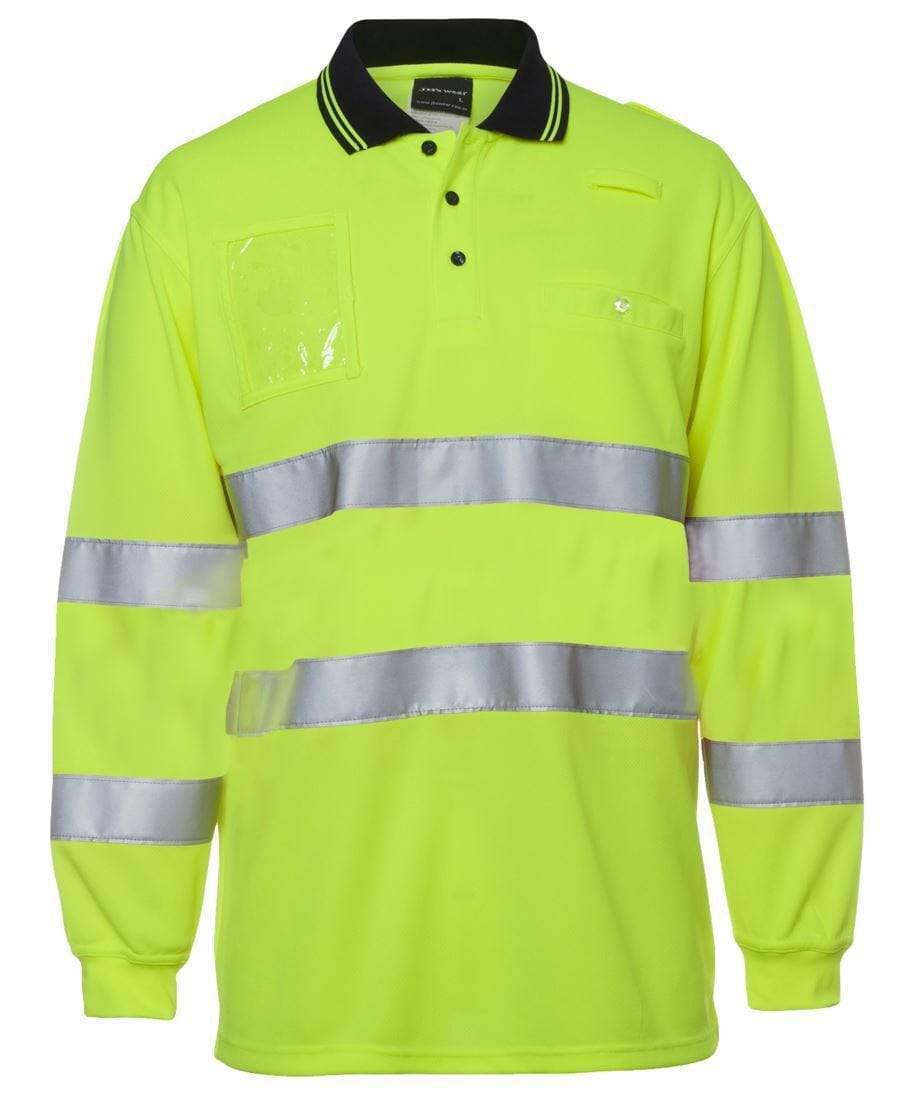 Jb's Wear Work Wear JB'S Hi-Vis Bio Motion Long Sleeve Polo with 3M tape 6QTDP