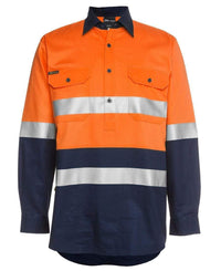 Jb's Wear Work Wear JB'S Hi-Vis Long Sleeve Close Front Shirt 6HWCF