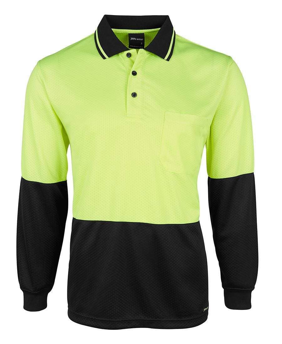 Jb's Wear Work Wear JB'S Hi-Vis Long Sleeve Jacquard Polo 6HJNL