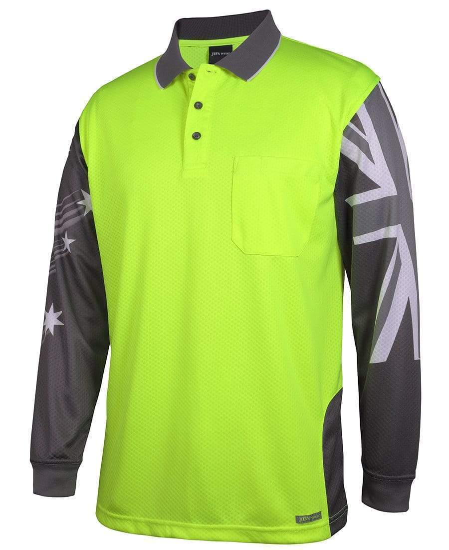 JB'S Wear Work Wear JB's Hi vis long sleeve Southern Cross polo 6HSCL