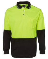 Jb's Wear Work Wear JB'S Hi-Vis Long Sleeve Traditional Polo 6HVPL