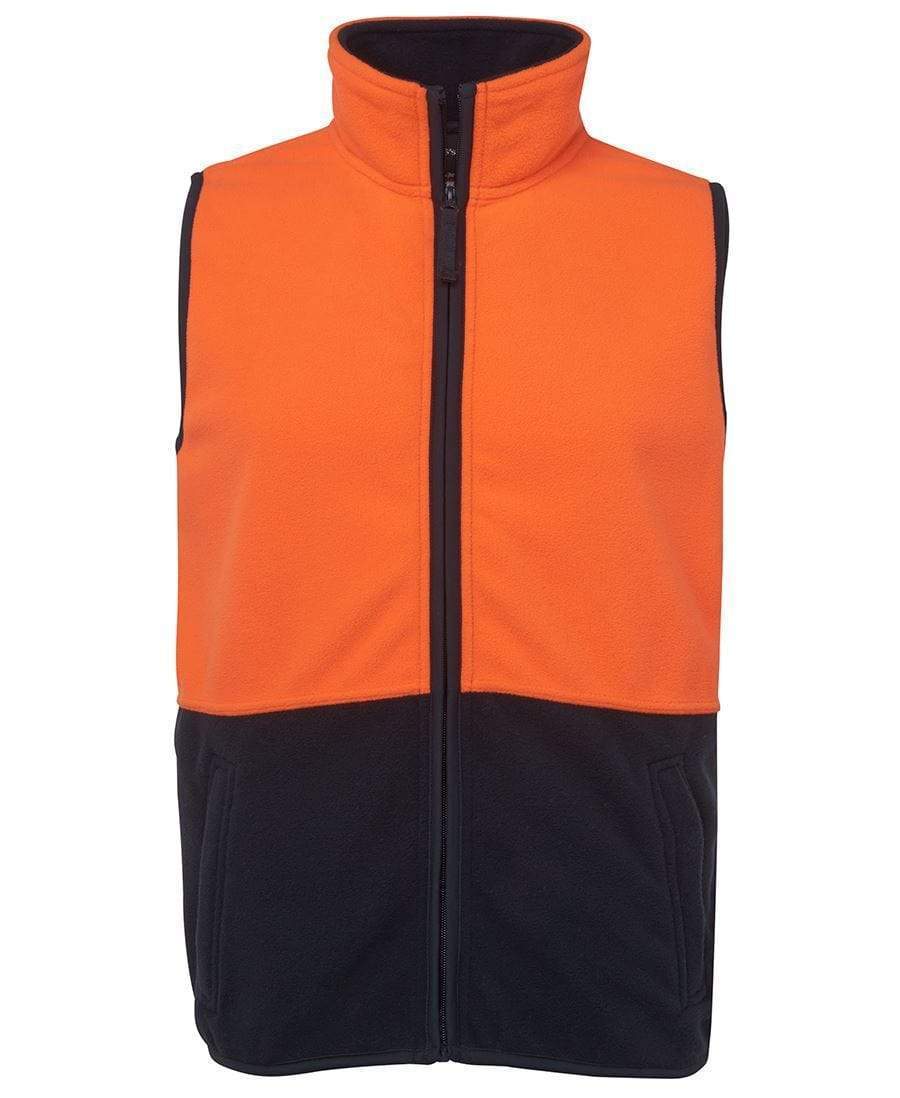 Jb's Wear Work Wear Orange/Navy / S JB'S Hi-Vis Polar Vest 6HVPV