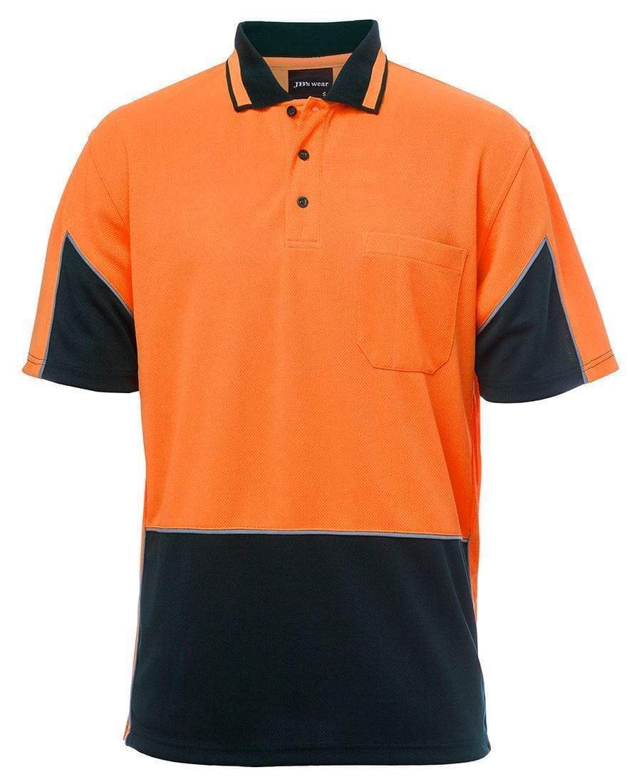 Jb's Wear Work Wear Orange/Navy / XS JB'S Hi-Vis Short Sleeve Gap Polo 6HVGS