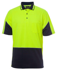 Jb's Wear Work Wear Lime/Navy / XS JB'S Hi-Vis Short Sleeve Gap Polo 6HVGS