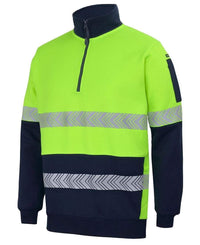 JB'S Wear Work Wear Lime/Navy / 2XS Jb's Hv 330g 1/2 Zip Segmented Tape Fleece 6DPS