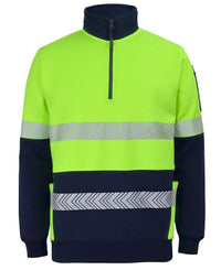 JB'S Wear Work Wear Jb's Hv 330g 1/2 Zip Segmented Tape Fleece 6DPS