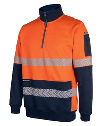 JB'S Wear Work Wear Orange/Navy / 2XS Jb's Hv 330g 1/2 Zip Segmented Tape Fleece 6DPS