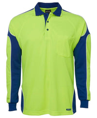 JB'S Hi-Vis Long Sleeve Arm Panel Polo 6AP4L.