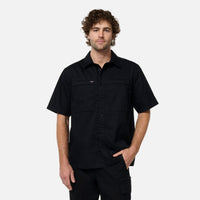 KingGee Tradeform Short Sleeve Overshirt K14004 Black front