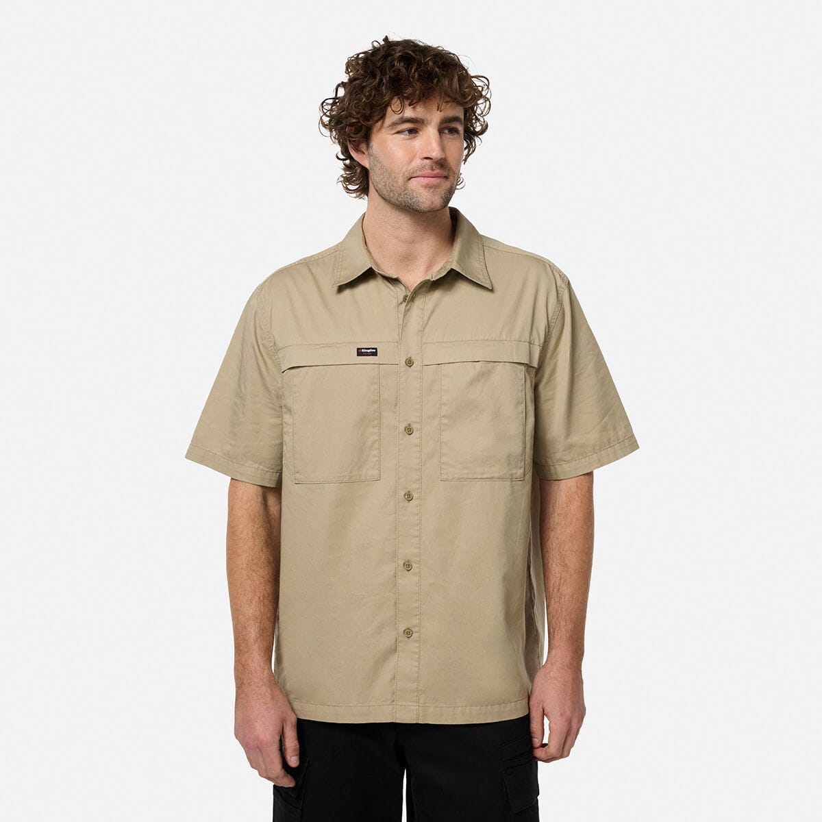 KingGee Tradeform Short Sleeve Overshirt K14004 Khaki front