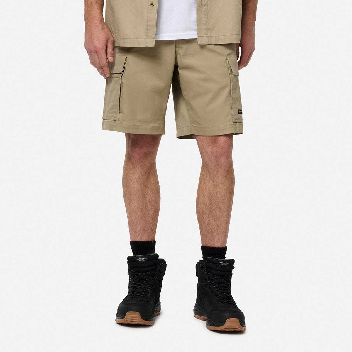 KingGee Tradeform Cargo Short K17028 Khaki front