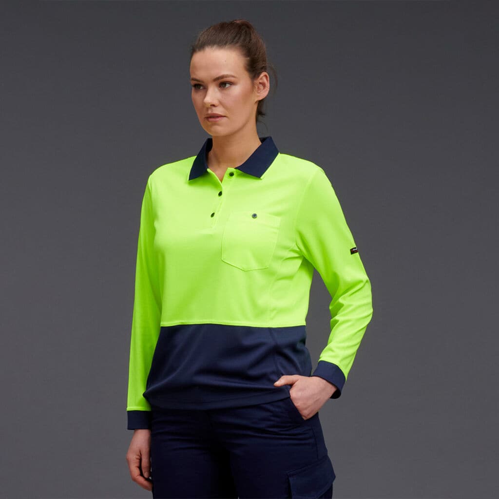 KingGee Women's HyperFreeze Spliced Long Sleeve Work Polo Shirt K44730