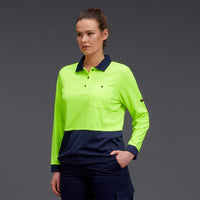 KingGee Women's HyperFreeze Spliced Long Sleeve Work Polo Shirt K44730