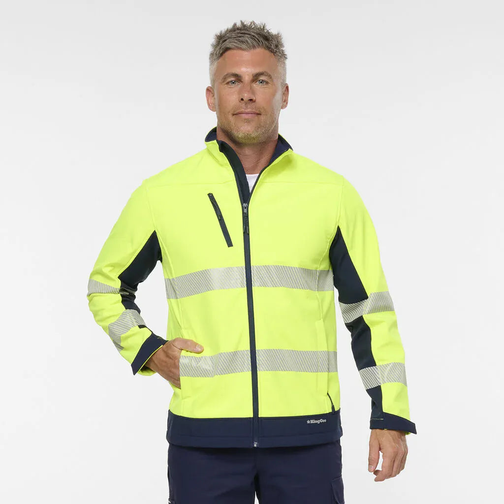 KingGee Originals Hi Vis Softshell Segmented Tape Jacket K55009
