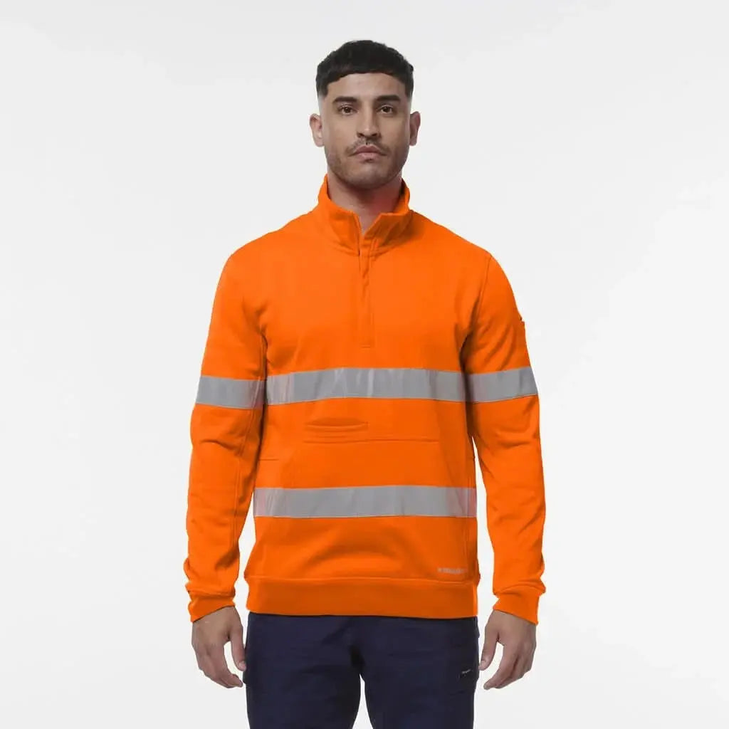 KingGee Hi Vis Spliced 1/4 Zip Taped Fleece K55048 