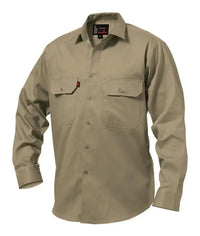 KingGee Open Front Long Sleeve Drill Work Shirt K04010 Metro Workwear.