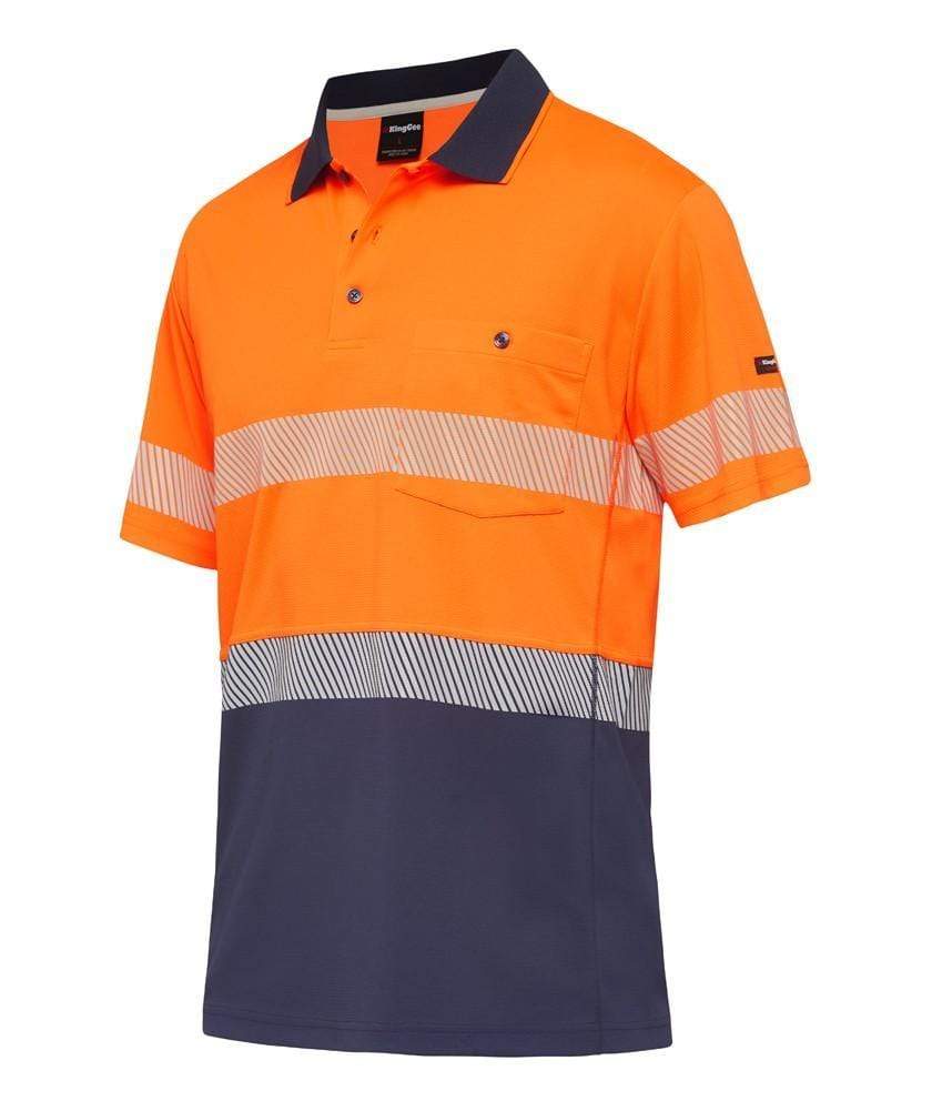 KingGee Work Wear KingGee Workcool Hyperfreeze Spliced Taped Polo S/S K54215