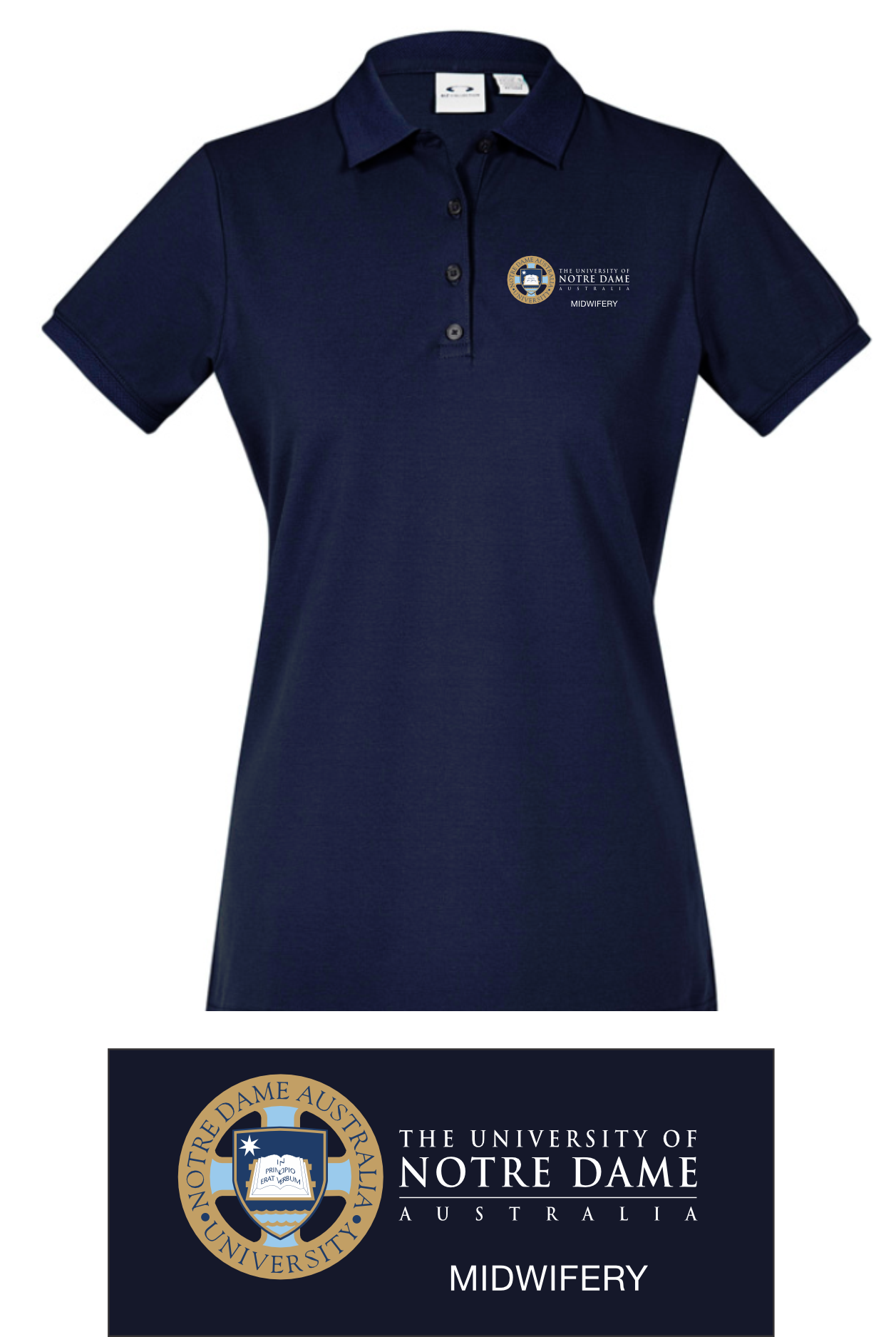 UNDA Women's Midwifery Navy Polo Shirt 105Ls