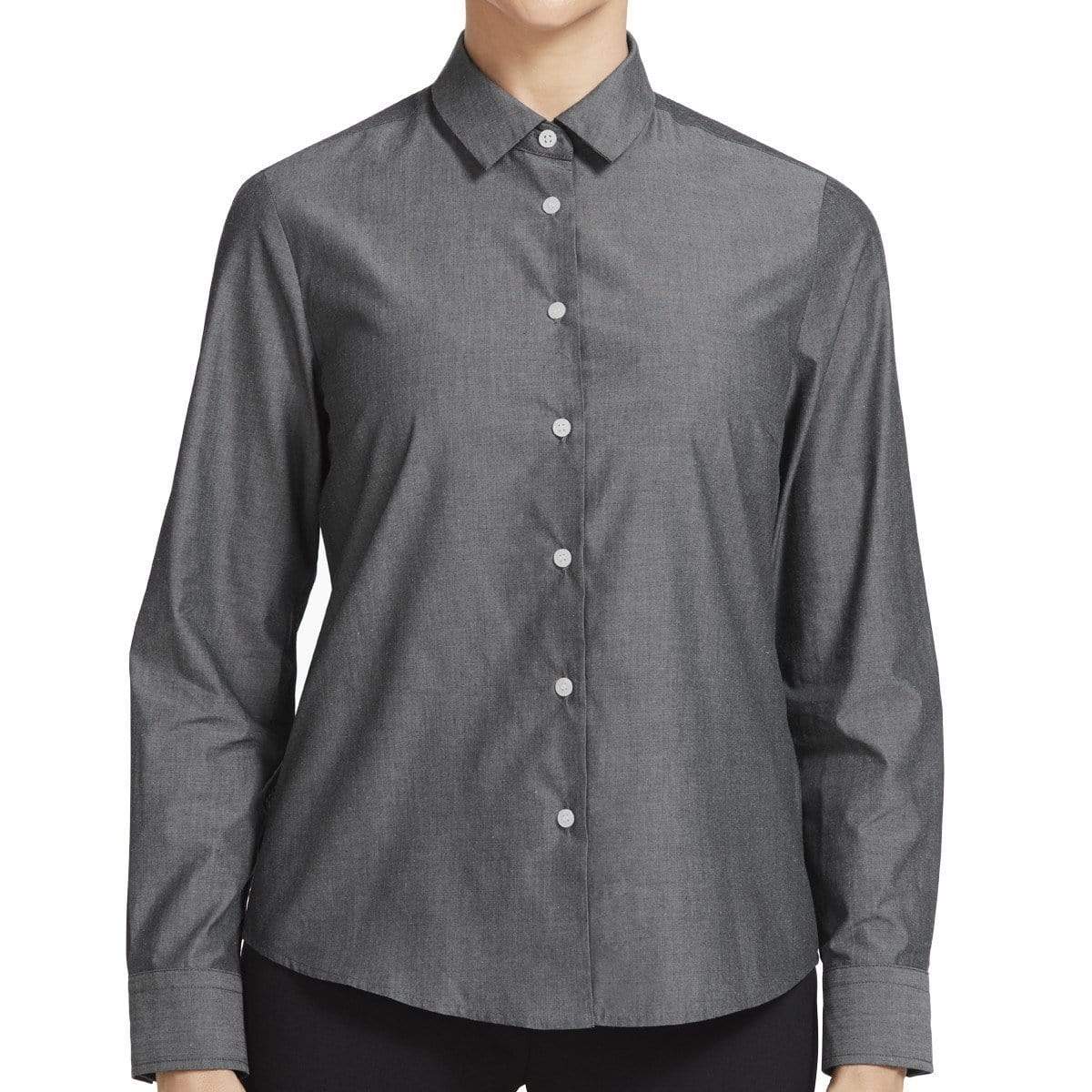 NNT Corporate Wear Black/White / 6 NNT Chambray Long Sleeve Shirt CATU69