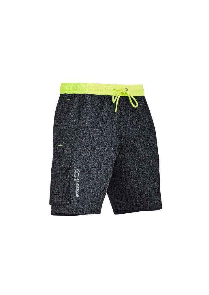 SYZMIK mens streetworx stretch work board short zs240 Work Wear Syzmik Grey Marle XXS 