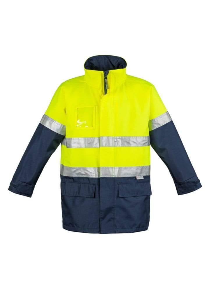 SYZMIK Men’s Hi Vis Waterproof Lightweight Jacket ZJ355 Work Wear Syzmik Yellow/Navy S 