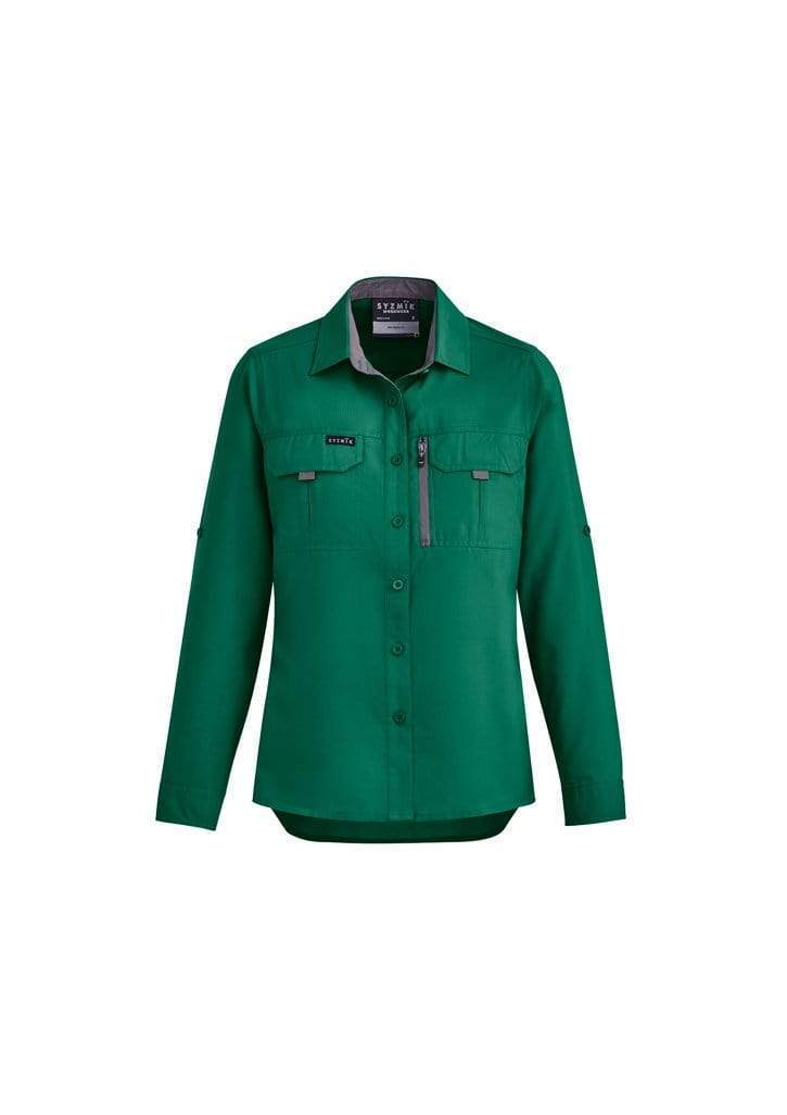 SYZMIK WOMEN OUTDOOR L/S SHIRT ZW760 Work Wear Syzmik Green 8 