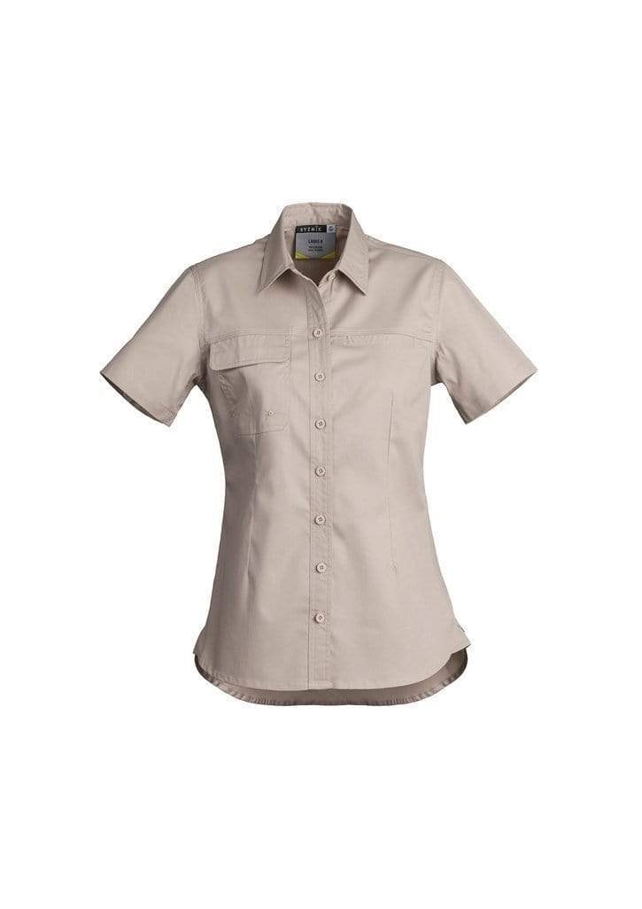 SYZMIK Women’s Lightweight Tradie Shirt - Short Sleeve ZWL120 Work Wear Syzmik Sand 8 