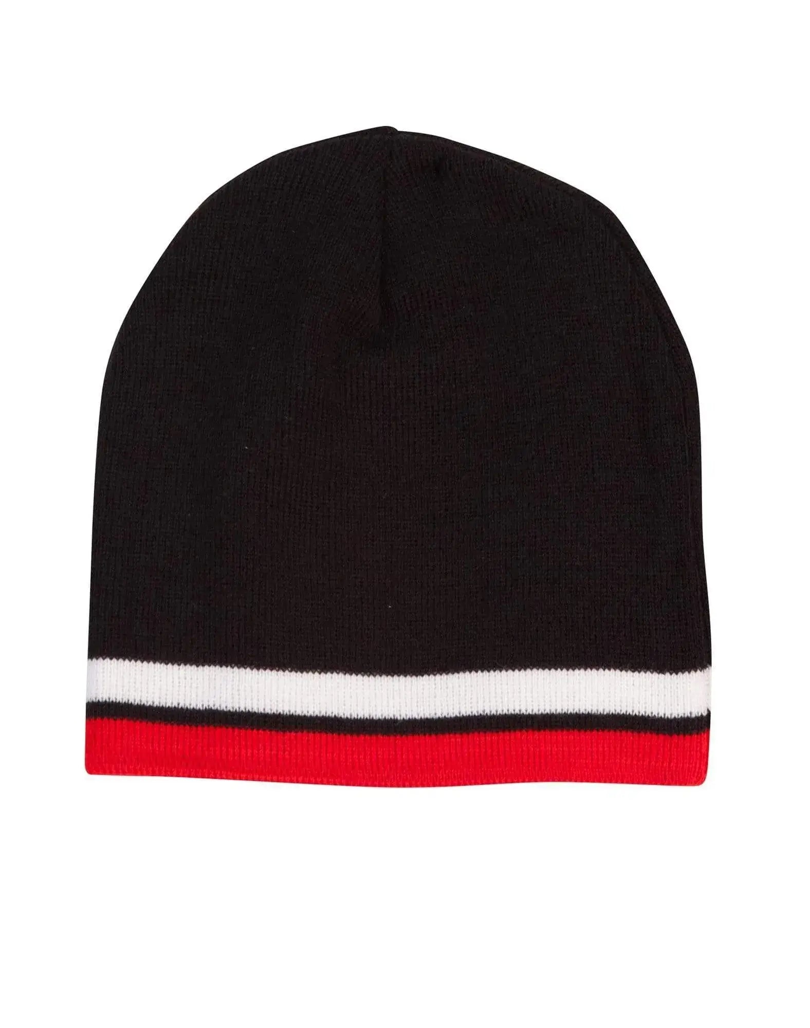 Contrast Stripe Beanie Ch63 Metro Workwear.