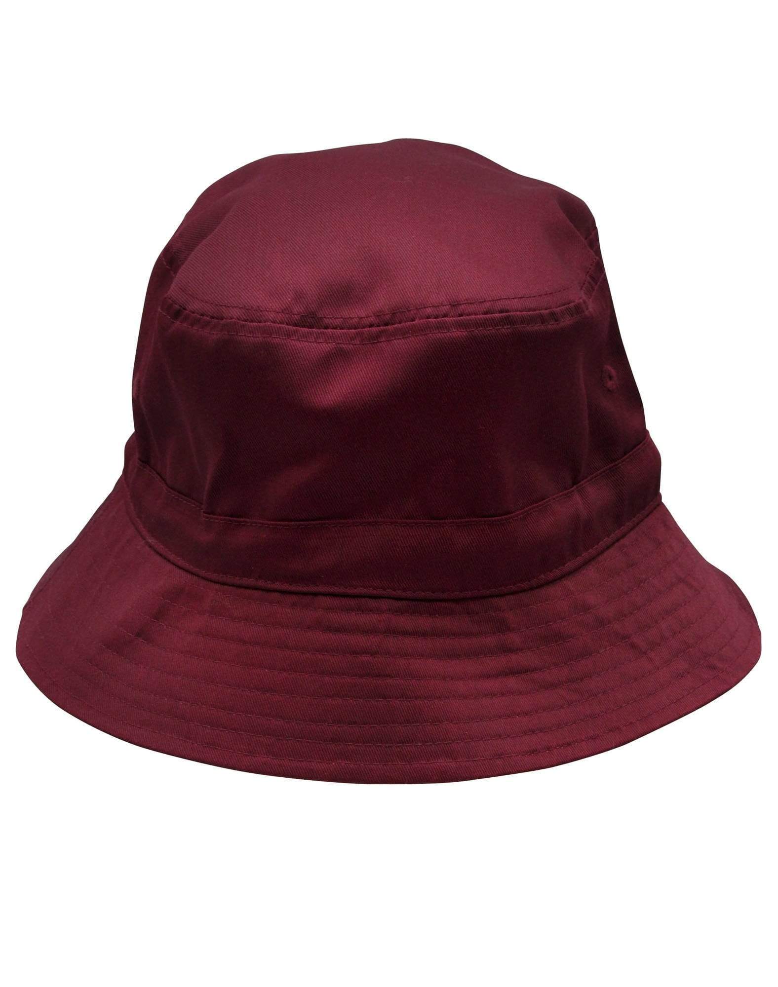 Bucket Hat With Toggle H1034 Active Wear Winning Spirit Maroon S/M 