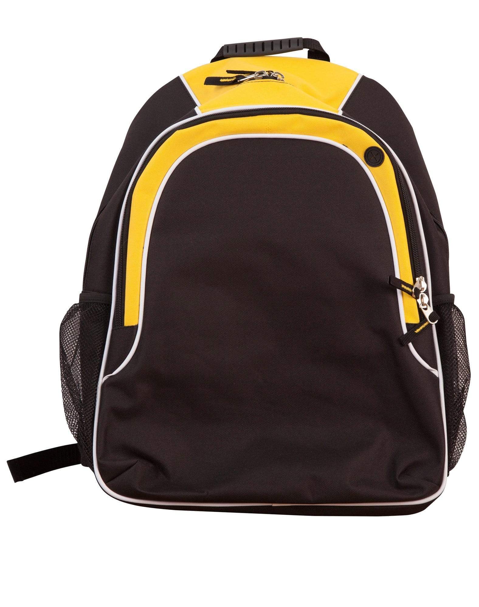 WINNER BACKPACK B5020 Active Wear Winning Spirit Black/White/Gold "(w)35.5cm (h) 43cm (d)15.5cm Capacity: 23 Litres" 