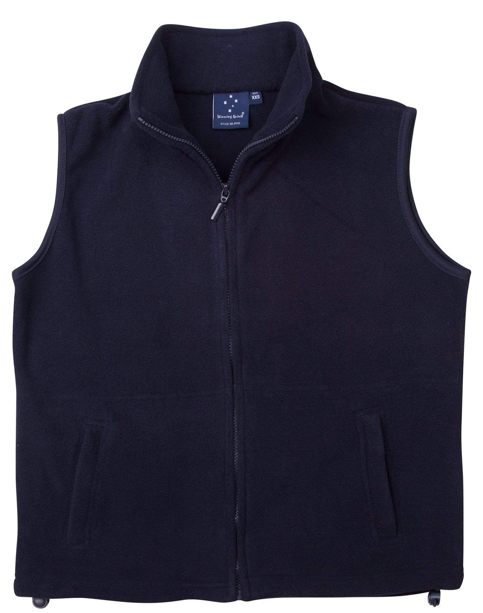 Freedom Polar Fleece Vest- Unisex Pf02 Casual Wear Winning Spirit Navy/Navy 2XS 