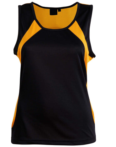 Sprint Singlet Ladies Ts74 Casual Wear Winning Spirit Black/Gold 6 