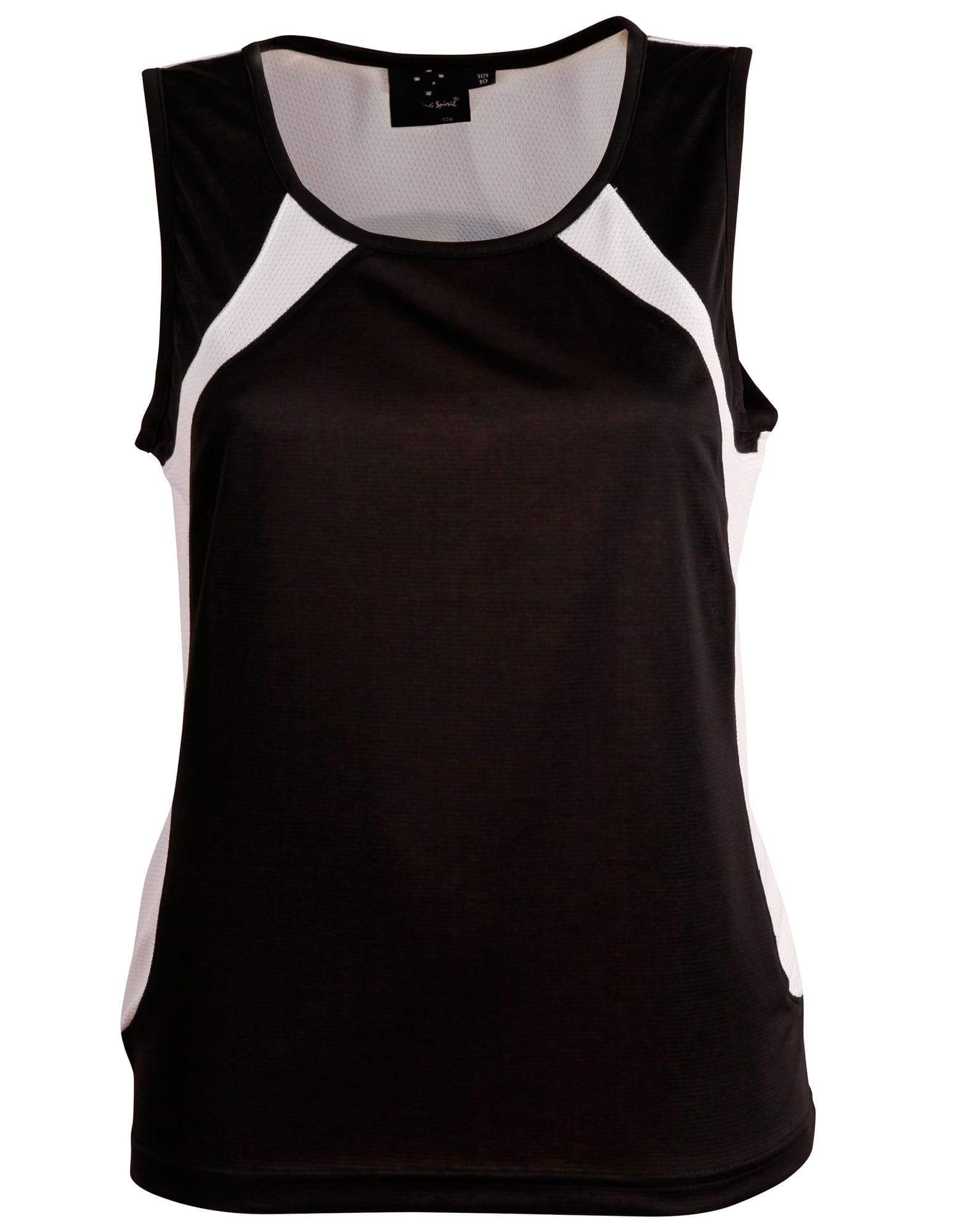 Sprint Singlet Ladies Ts74 Casual Wear Winning Spirit Black/White 6 