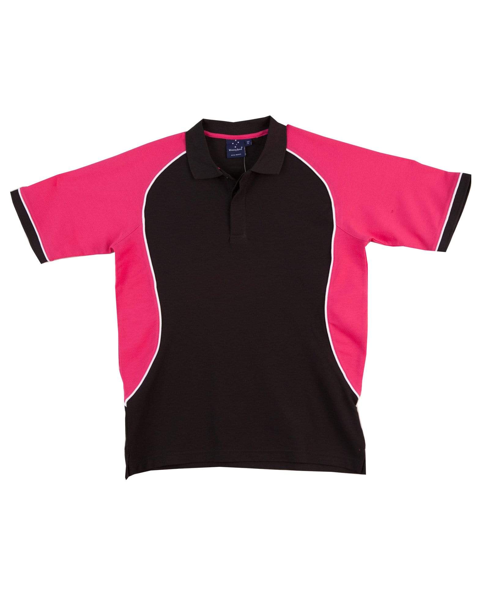 Winning Spirit Arena Polo Shirt Women's Ps78 Casual Wear Winning Spirit Black/ White/Magenta 8 