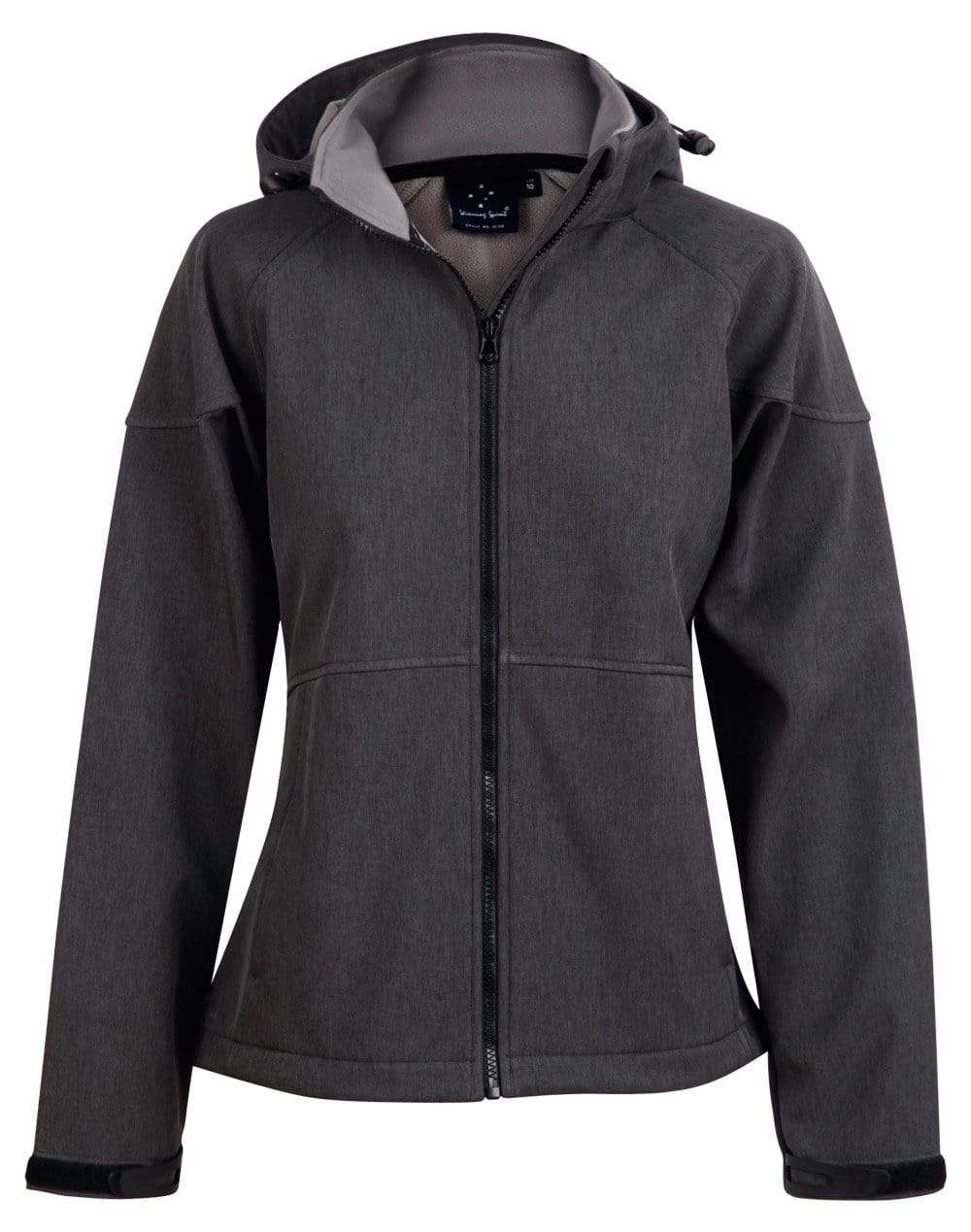 Winning Spirit Aspen Softshell Hood Jacket Ladies' Jk34 Casual Wear Winning Spirit Marl Charcoal/Charcoal 8 