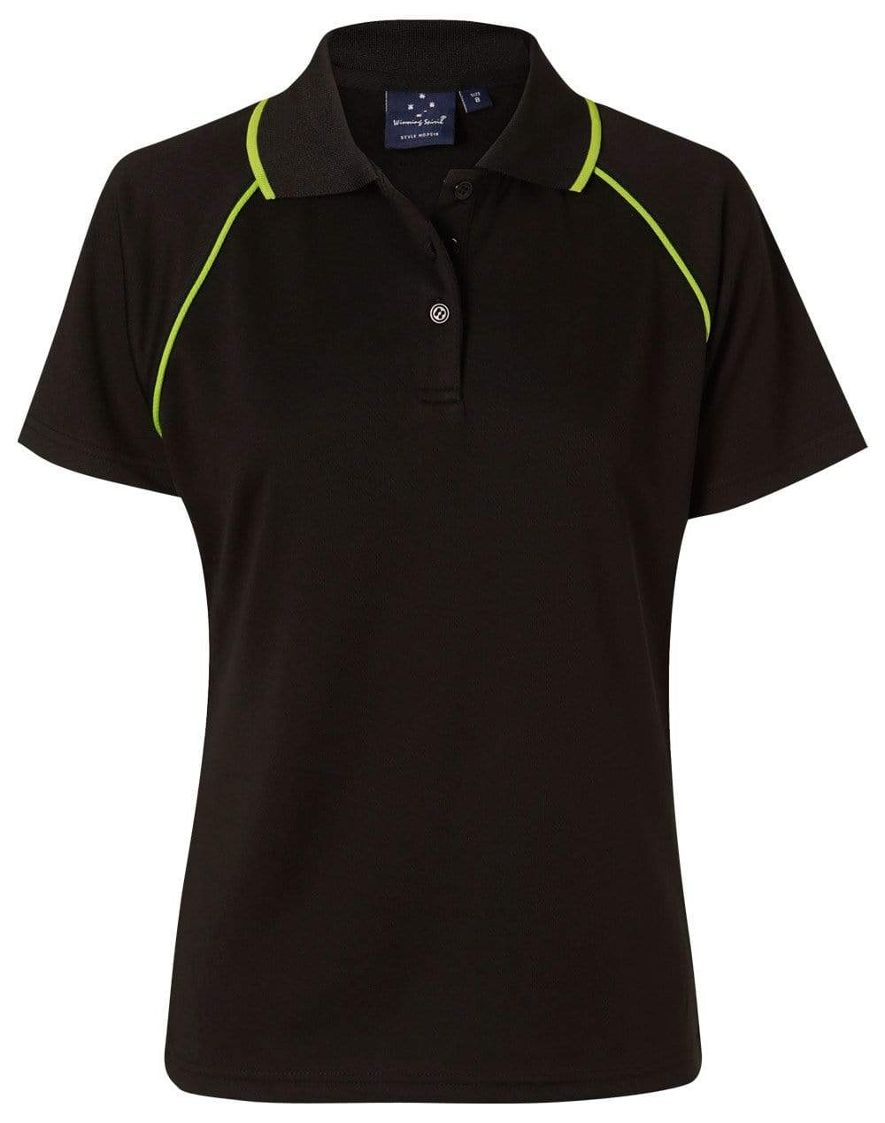 WINNING SPIRIT CHAMPION POLO Ladies' PS19 Casual Wear Winning Spirit Black/Lime 8 