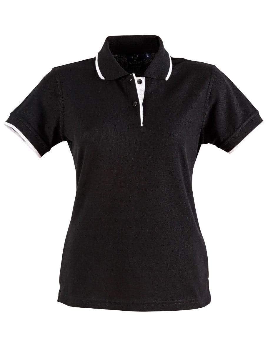 Winning Spirit Liberty Polo Ladies Ps48a Casual Wear Winning Spirit Black/White 6 