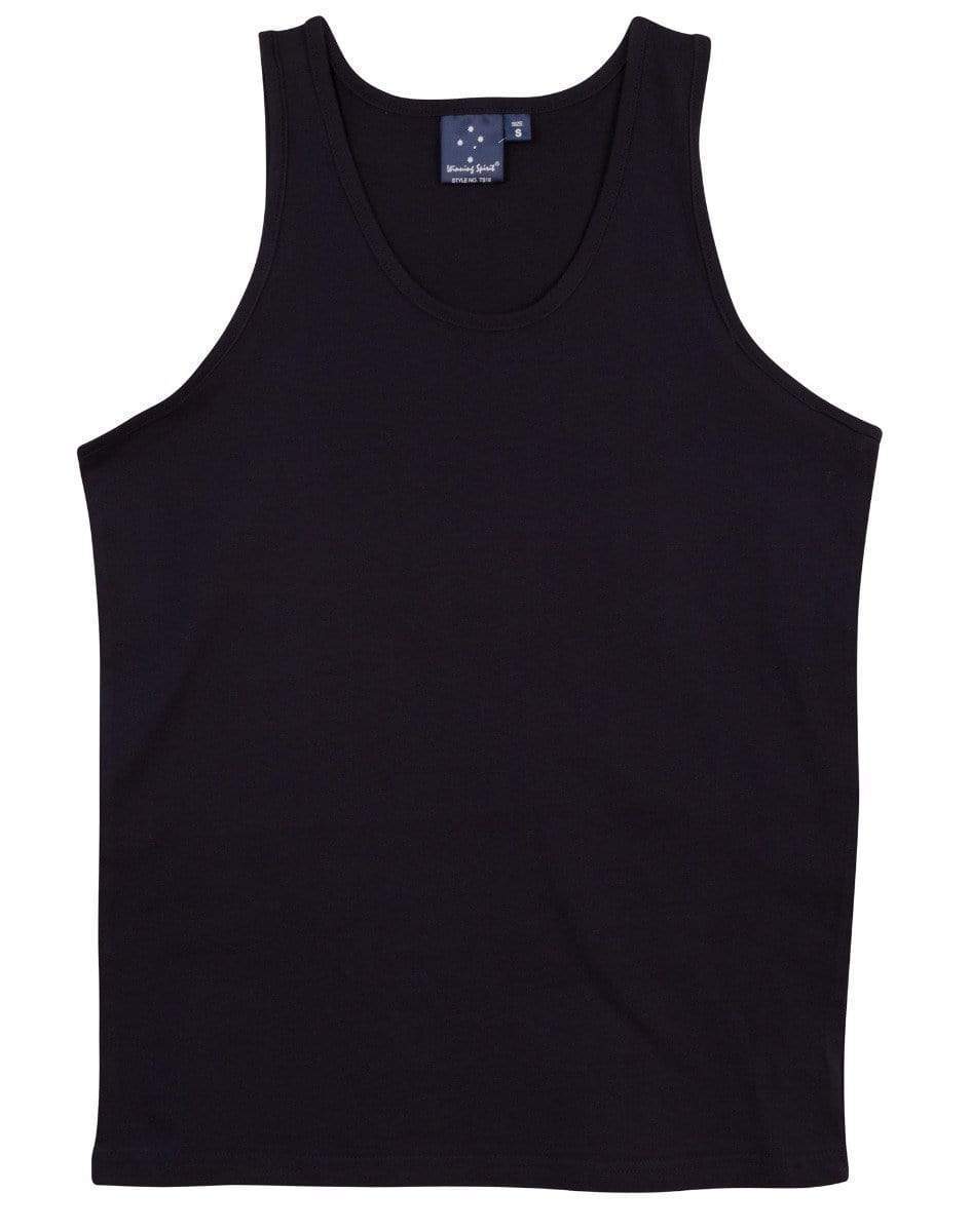 Winning Spirit Men's Trainer's Cotton Singlet Ts18 Casual Wear Winning Spirit Navy S 