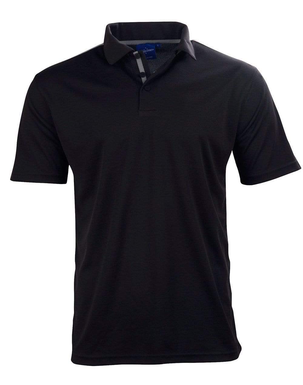 Winning Spirit PS83 STATEN POLO SHIRT Men's Casual Wear Winning Spirit Black/Ash XS 