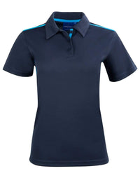 Winning Spirit PS84 STATEN POLO SHIRT Ladies Casual Wear Winning Spirit Navy/Cyan 6 