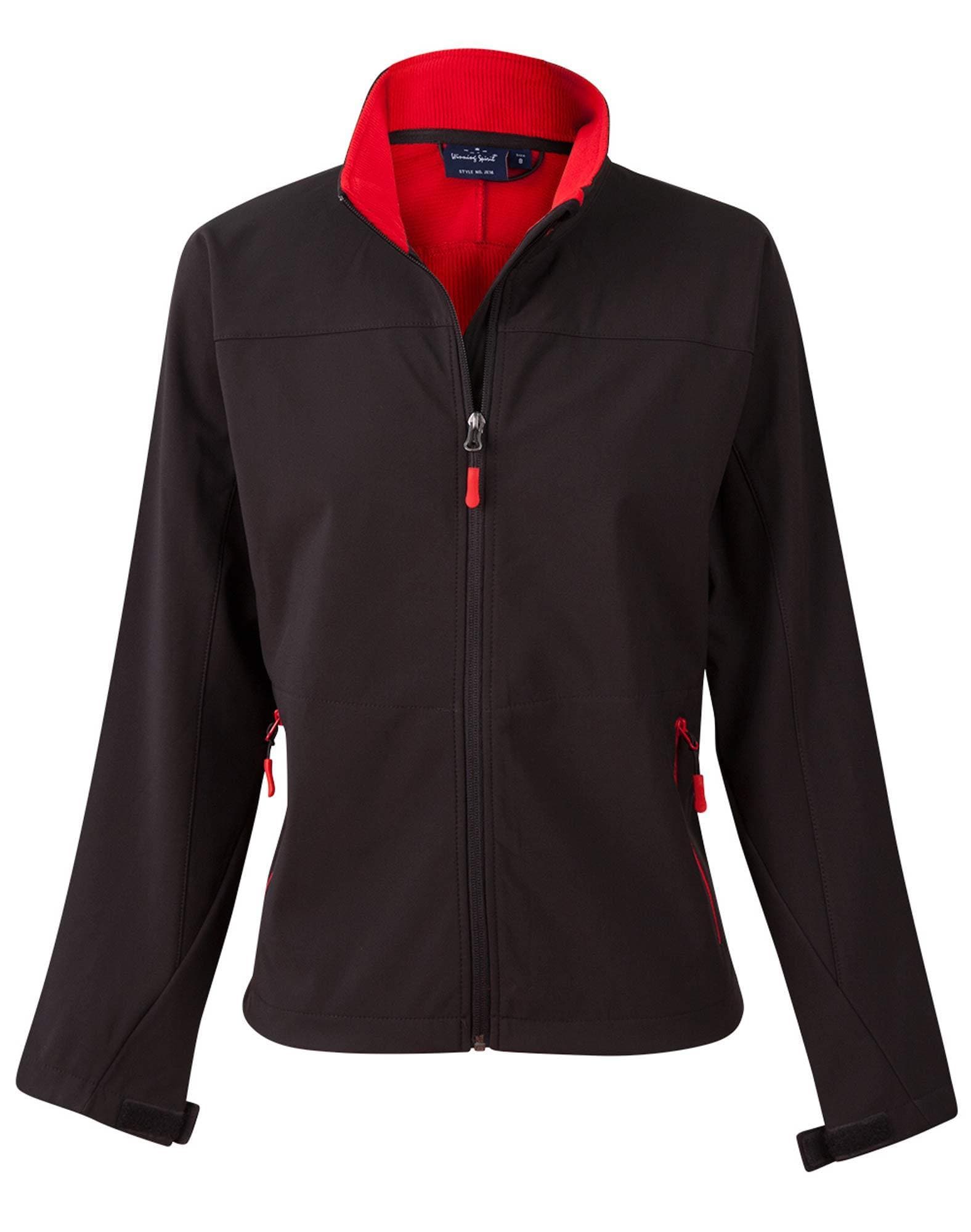 WINNING SPIRIT ROSEWALL SOFT SHELL Ladies JK16 Casual Wear Winning Spirit Black/Red 8 