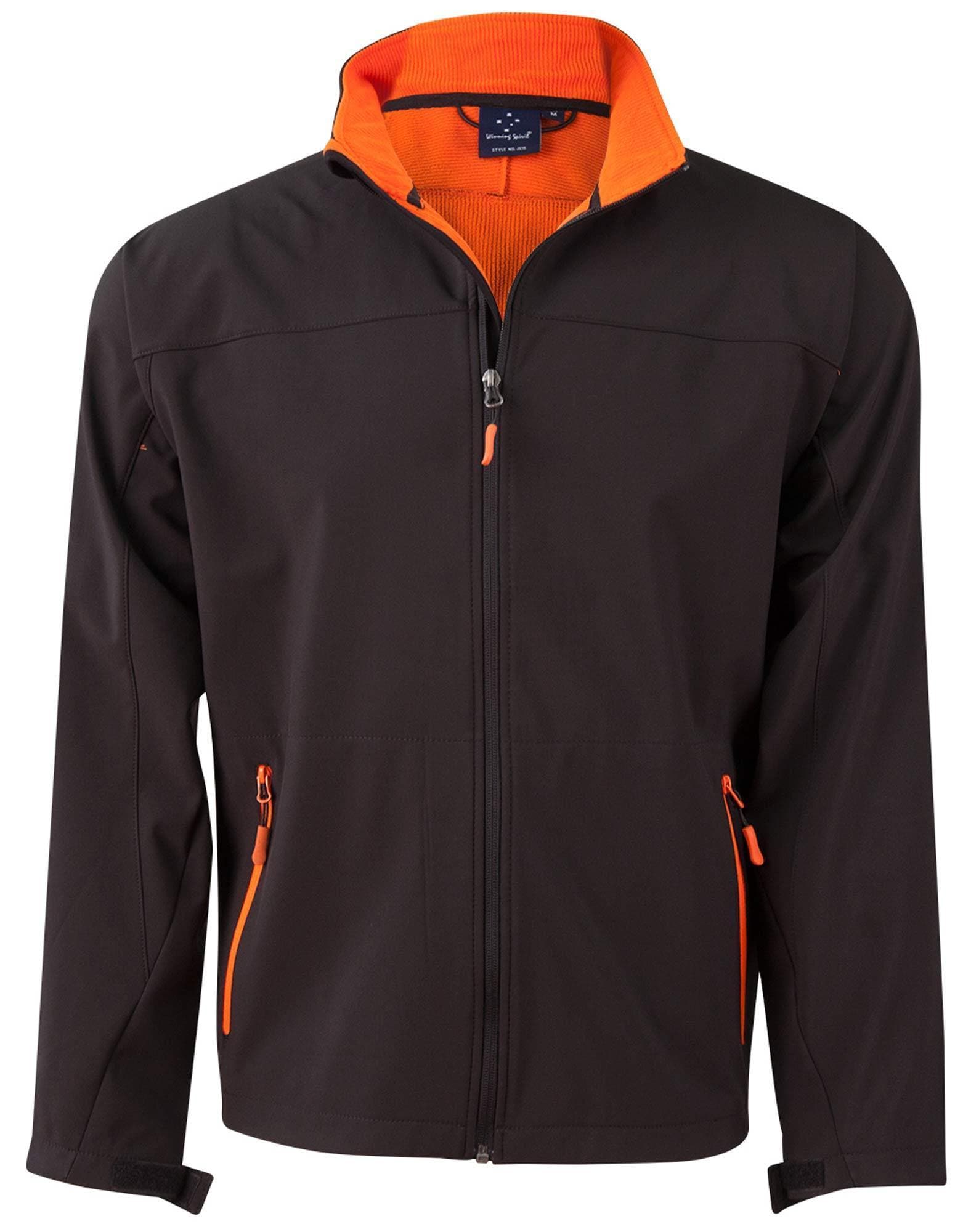 WINNING SPIRIT ROSEWALL SOFT SHELL Men's JK15 Casual Wear Winning Spirit Black/Orange S 