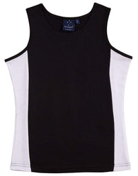 Winning Spirit Casual Wear Black/White / 8 WINNING SPIRIT TEAMMATE SINGLET Ladies  TS17