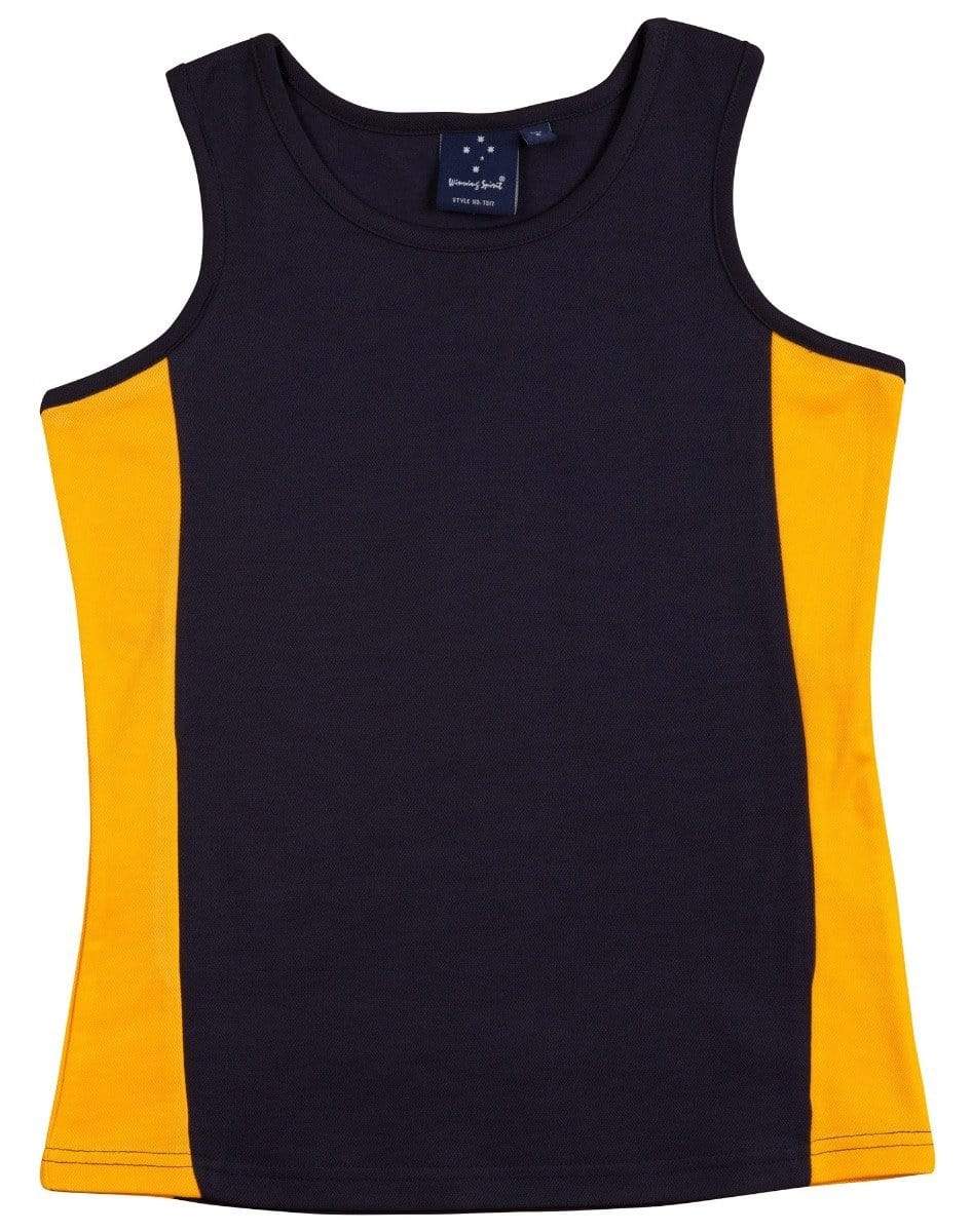 Winning Spirit Casual Wear Navy/Gold / 12 WINNING SPIRIT TEAMMATE SINGLET Ladies  TS17